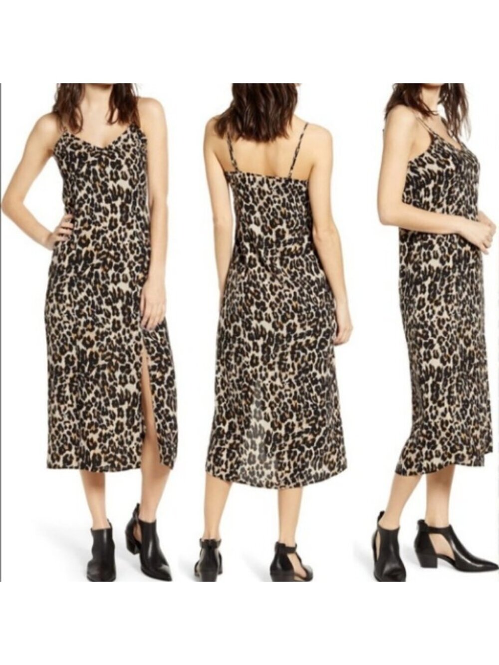 BP Midi Leopard Print Slip Dress